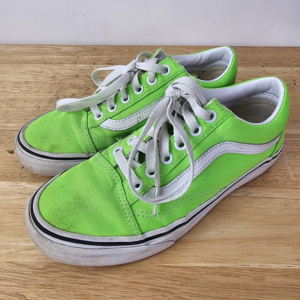 Vans Old Skool 'Neon Gecko Green'‎ Skate Shoes Men's 4.5 Womens 6 Lace Up